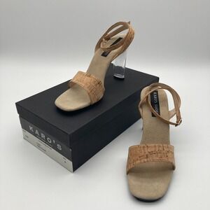 Karo's Shoes Cork Tera Clear Lucite Heels Vintage 90s Y2K Handmade USA Size 9